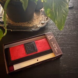 Red and Black Leather Wallet